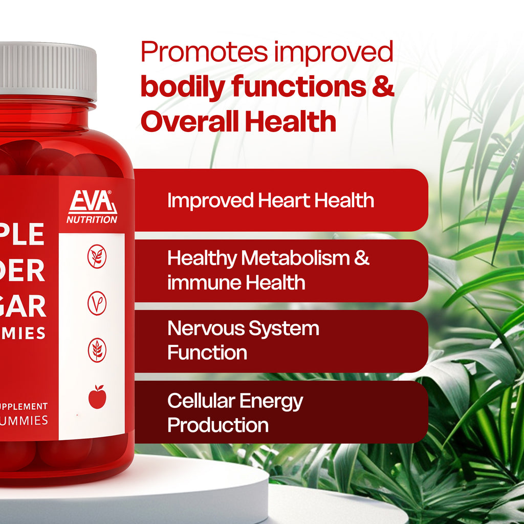 Eva Nutrition Apple Cider Vinegar Gummies – 60 Count | Immunity & Detox Support