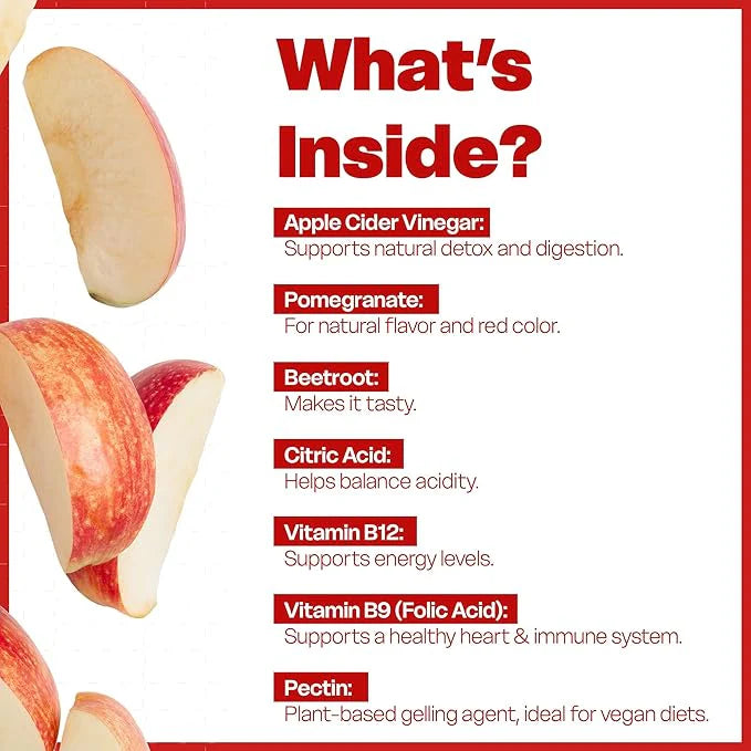 Eva Nutrition Apple Cider Vinegar Gummies – 60 Count | Immunity & Detox Support